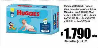 Cooperativa Obrera Pañales huggies protect plus todos los tamaños xtra oferta