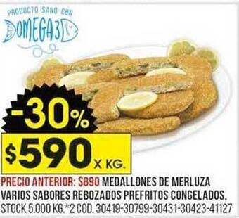 Coto Medallones de merluza varios sabores rebozados prefritos congelados oferta
