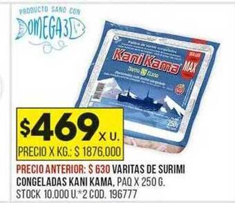 Coto Varitas de surimi congeladas kani kama oferta