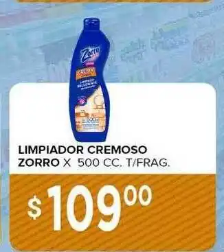 Supermercados Mayor Limpiador cremoso zorro x 500 cc oferta