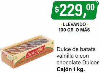Supermercados Damesco Dulce de batata vainilla o con chocolate dulcor oferta