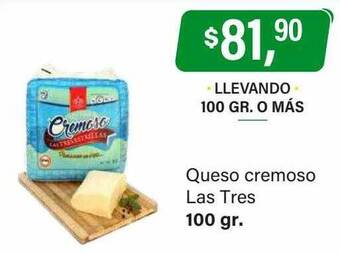 Supermercados Damesco Queso cremoso las tres oferta