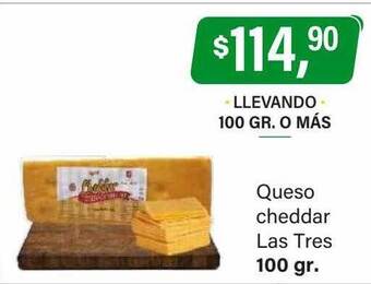 Supermercados Damesco Queso cheddar las tres oferta