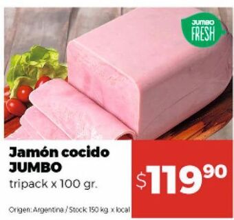 Disco Jamón cocido jumbo tripack 100g oferta