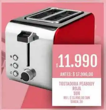 Supermercados Todo Tostadora peabody roja oferta