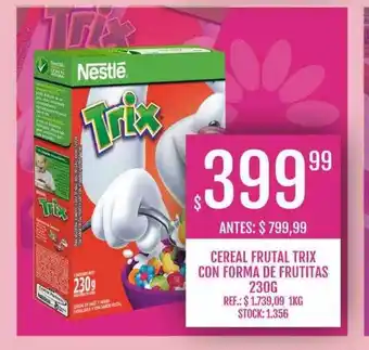 Cereal frutal trix con forma de frutitas