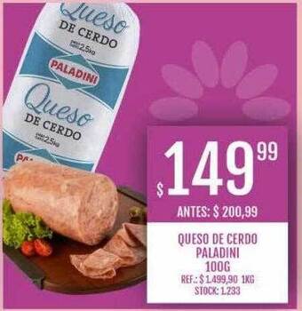 Supermercados Todo Queso de cerdo paladini oferta