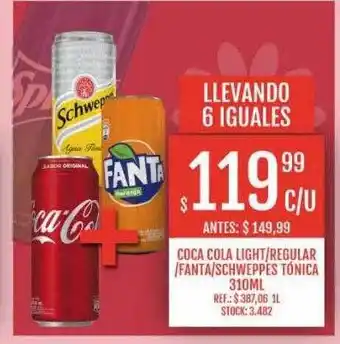 Supermercados Todo Coca cola light regular fanta schweppes tónica oferta