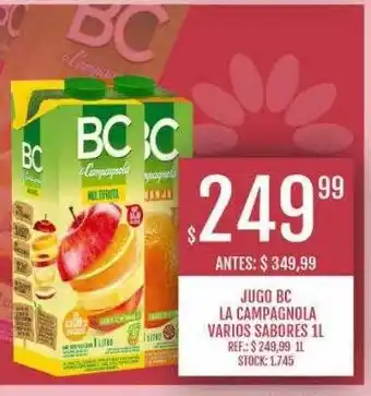 Supermercados Todo Jugo bc la campagnola varios sabores oferta