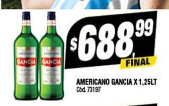 Supermercados Yaguar Americano Gancia x 1.25lt oferta