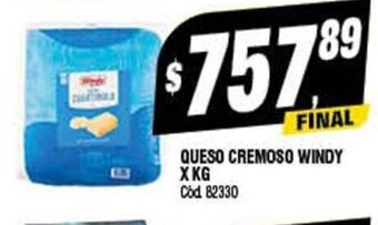 Supermercados Yaguar Queso Cremoso Windy x kg oferta