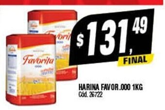 Supermercados Yaguar Harina Favor 000 1kg oferta