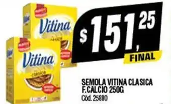 Supermercados Yaguar Semola Vitina Clasica F.Calcio 250g oferta