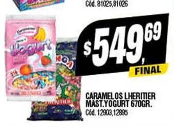 Supermercados Yaguar Caramelos Lheritier Mast. Yogurt 670gr oferta