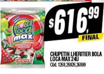 Supermercados Yaguar Chupetin Lheritier Bola Loca Max 24u oferta