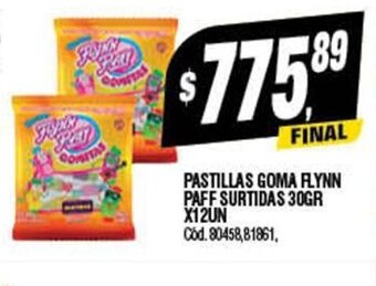 Supermercados Yaguar Pastillas Goma Flynn Paff Surtidas 30gr x 12un oferta