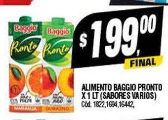 Supermercados Yaguar Alimento Baggio Pronto x 1lt oferta