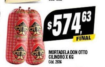 Supermercados Yaguar Mortadela Don Otto Cilindro x kg oferta
