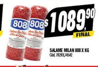 Supermercados Yaguar Salame Milan 808 x kg oferta