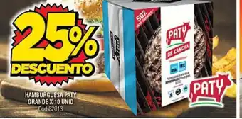 Supermercados Yaguar Hamburguesa Paty Grande x 10 Unid oferta