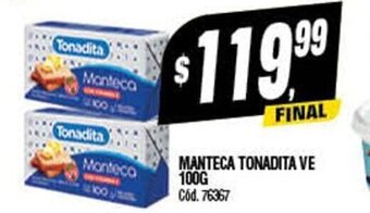 Supermercados Yaguar Manteca Tonadita Ve 100g oferta