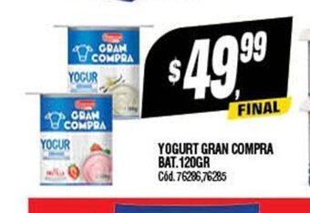 Supermercados Yaguar Yogurt Gran Compra Bat. 120gr oferta