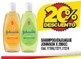 Supermercados Yaguar Shampoo/Enjuague Johnson x 200cc oferta