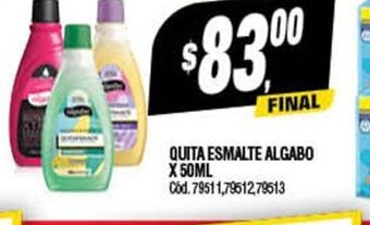 Supermercados Yaguar Quita Esmalte Algabo x 50ml oferta
