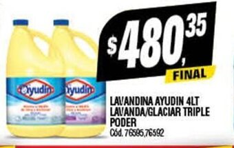 Supermercados Yaguar Lavandina Ayudin 4LT Lavanda/Glaciar Triple Poder oferta