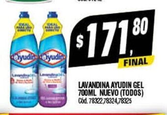 Supermercados Yaguar Lavandina Ayudin Gel 700ml Nuevo oferta