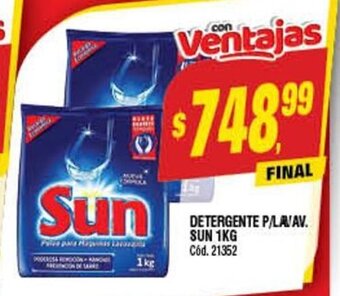 Supermercados Yaguar Detergente P/Lavav. Sun 1kg oferta