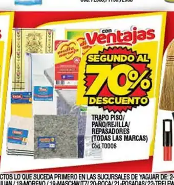 Supermercados Yaguar Trapo Piso / Paño / Rejilla / Repasadores oferta