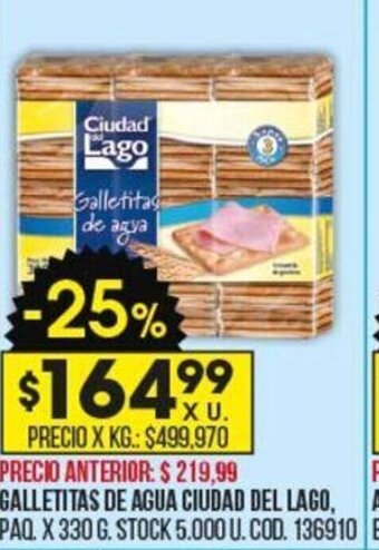Coto Galletitas de Agua Ciudad Del Lago oferta