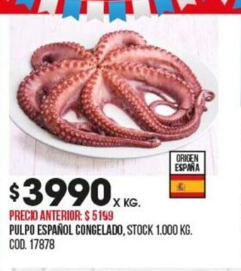 Coto Pulpo Español Congelado oferta