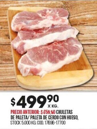 Coto Chuletas de Paleta/Paleta de Cerdo Con Hueso oferta