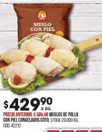 Coto Muslos De Pollo Con Piel Congelados Coto oferta