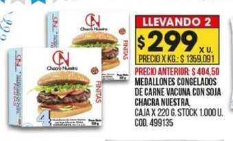 Coto Medallones Congelados de Carne Vacuna Con Soja Chacra Nuestra oferta