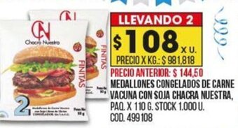 Coto Medallones Congelados de Carne Vacuna Con Soja Chacra Nuestra oferta