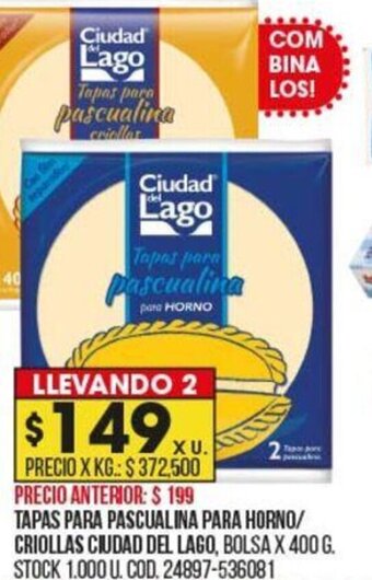 Coto Tapas Para Pascualina Para Horno Criollas Ciudad del Lago oferta