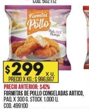 Coto Formitas De Pollo Congeladas Artico oferta