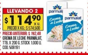 Coto Crema De Leche Parmalat oferta