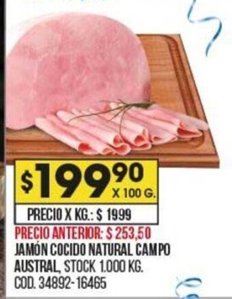 Coto Jamón Cocido Natural Campo Austral oferta