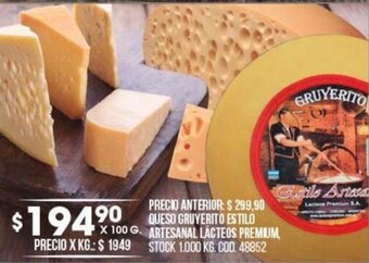 Coto Queso Gruyerito Estilo Artesanal Lácteos Premium oferta