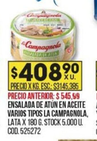 Coto Ensalada de Atún en Aceite Varios Tipos La Campagnola oferta
