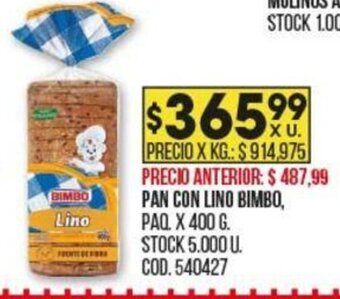 Coto Pan Con Lino Bimbo oferta