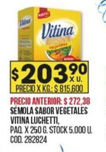 Coto Sémola Sabor Vegetales Vitina Luchetti oferta