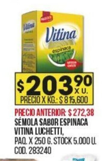Coto Sémola Sabor Espinaca Vitina Luchetti oferta