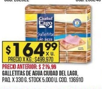 Coto Galletitas de Agua Ciudad Del Lago oferta