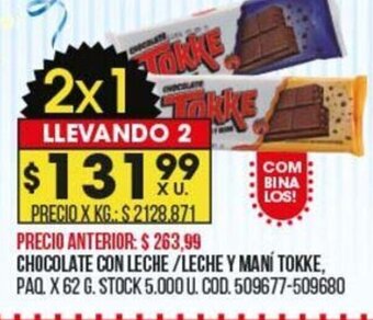 Coto Chocolate Con Leche / Leche Y Maní Tokke oferta