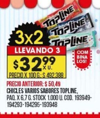 Coto Chicles Varios Sabores Topline oferta